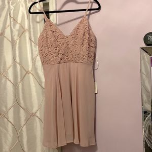 Lulus Dusty Rose crochet lace dress